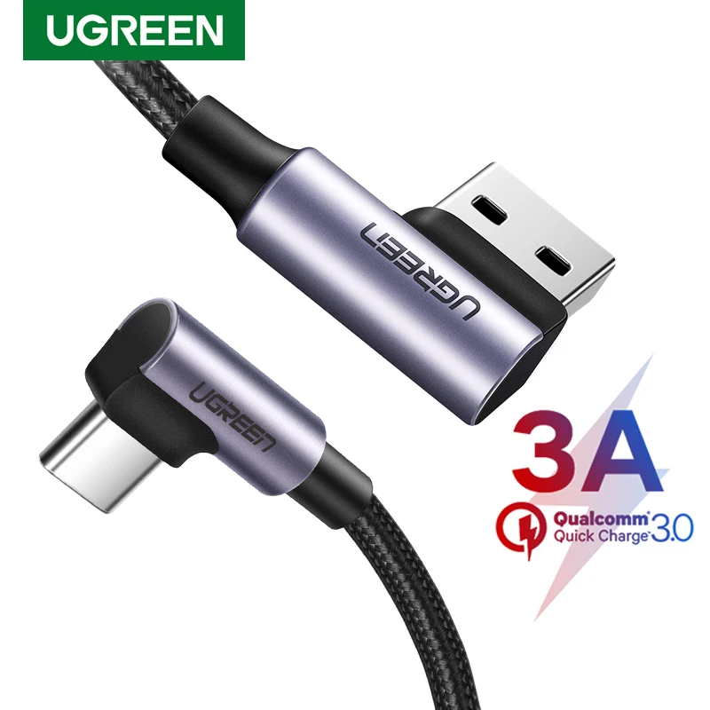 UGREEN USB Type C Cable - Double Angle Grey