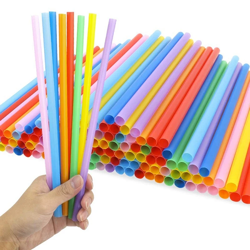 Jumbo Straws 10.3in Smoothie Straws Extra Wide Extra Long 300Pcs Assorted Bright Colors Jumbo Straws