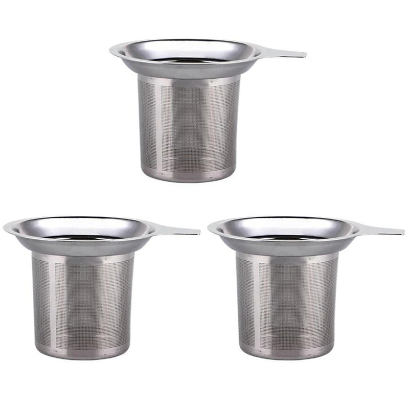 

3X Reusable Stainless Steel Mesh Tea Infuser Tea Strainer Teapot Tea Leaf Spice Filter Drinkware Kitchen Accessories