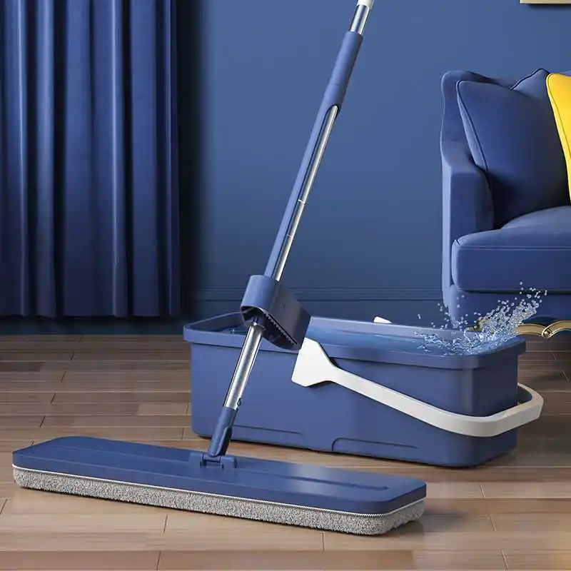 

High-End Flat Mop Hand Wash-Free Household Wipes Wooden Floor Mop Lazy Man Absorbent Fabulous Mopping Gadget Large Mop