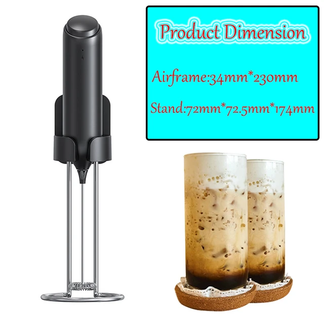 Rechargeable Milk Frother Handheld with Stand-Wall Hanging or Bracket  Coffee Electric Frother with USB-C Charging Stand - AliExpress