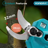 Sécateur électrique sans fil YOFIDRA 32 mm, 2 vitesses, ciseaux électriques pour branches, outil de jardinage compatible avec batterie Makita 21V. 2