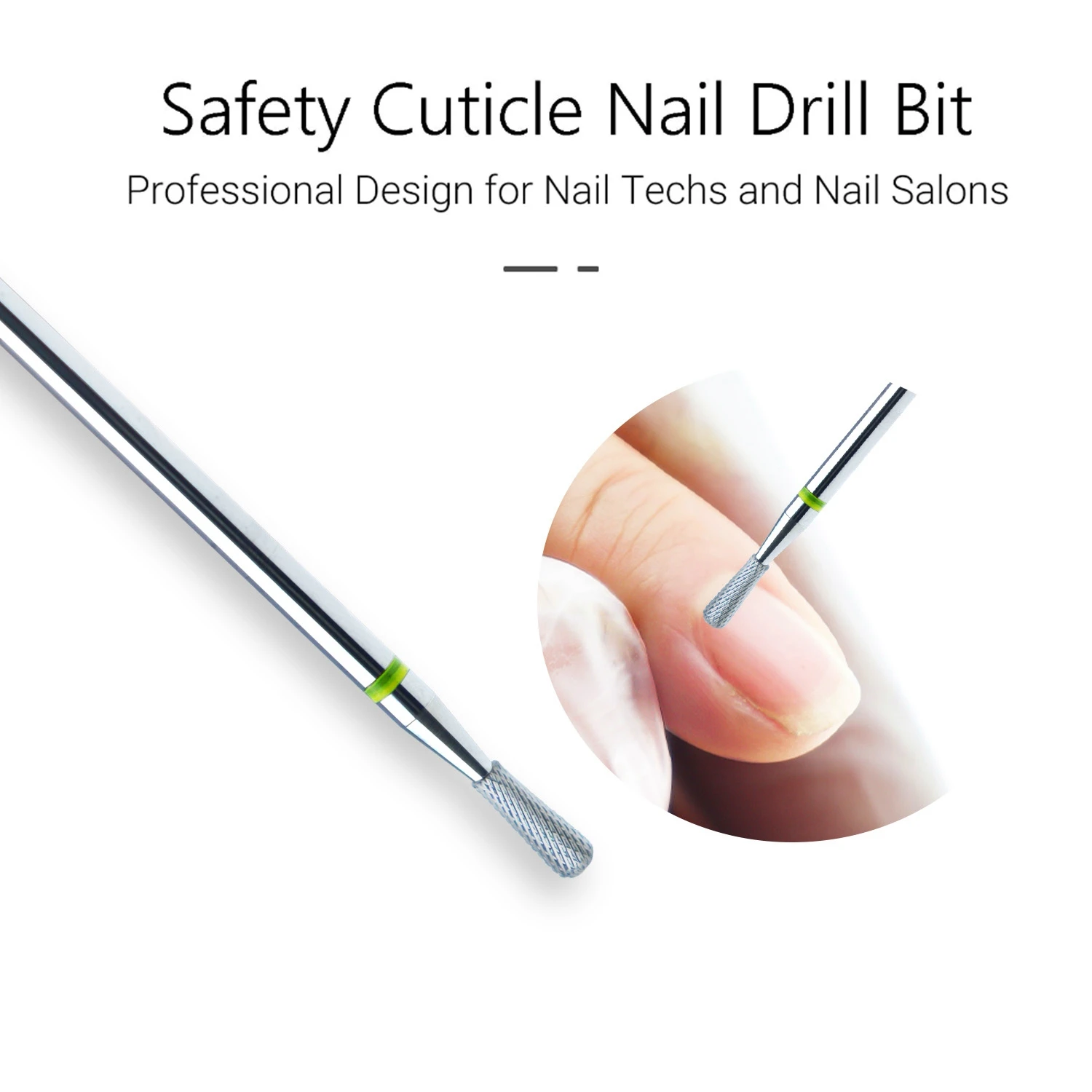 

Pear Shape Cuticle Clean Nail Drill Bit 3/32'', Professional Safety Carbide Diamond Under Nail Cleaner for Cuticle Dead Skin