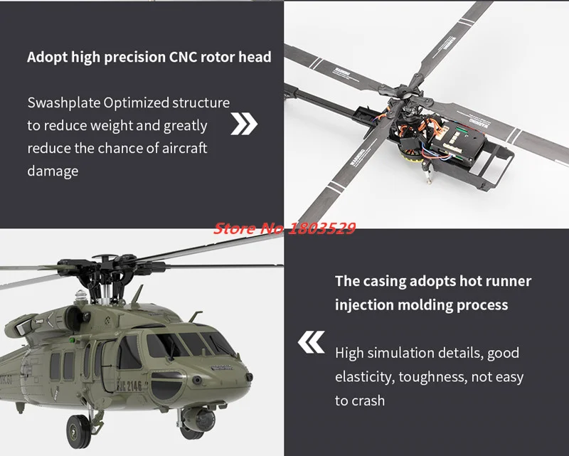 large remote control helicopter for adults Professional 6-Axis1:47 Scale UH60-Black Hawk Dual Brushless Motor RC Helicopter With LCD Screen 42CM Large Size CNC Rotor Head helicopter toy remote control