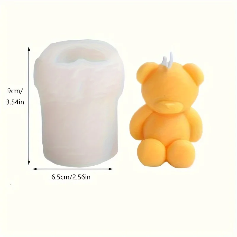 Silicone Candle Molds 3d Cute Cartoon Bear Silicone Candle Mold Resin Gypsum Ice Cube Baking Mold Bedroom Decor Birthday Party Gifts Wedding Souvenirs