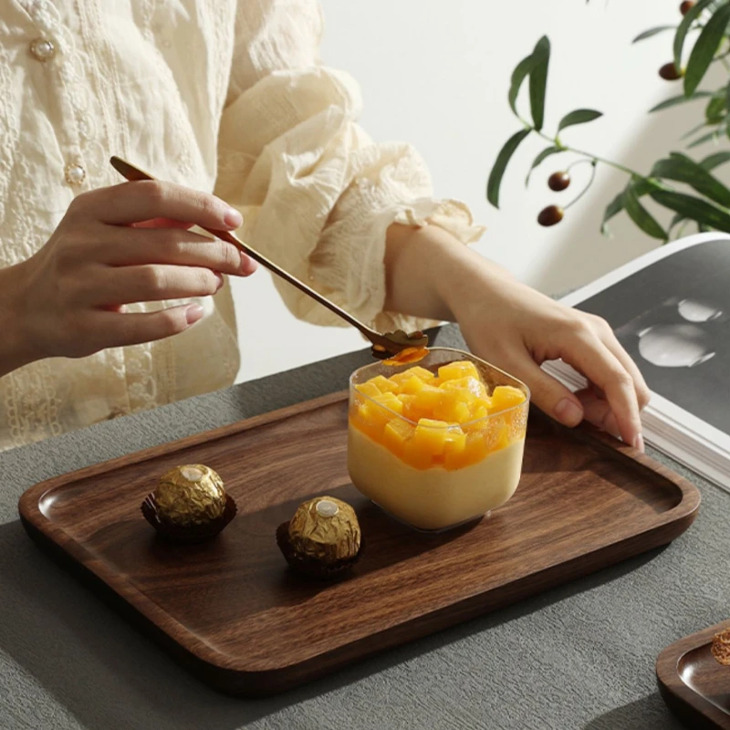 North American Black Walnut Wood Tray Household Wooden Tea Tray Put Cups Wooden Plate Coffee Dessert Storage Dinner Plate 2