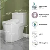 with Non-Electric,Elongated ADA Chair Height Toilets with Adjustable Nozzles Seat, Powerful Dual Flush&Soft Closing Seat Include 3