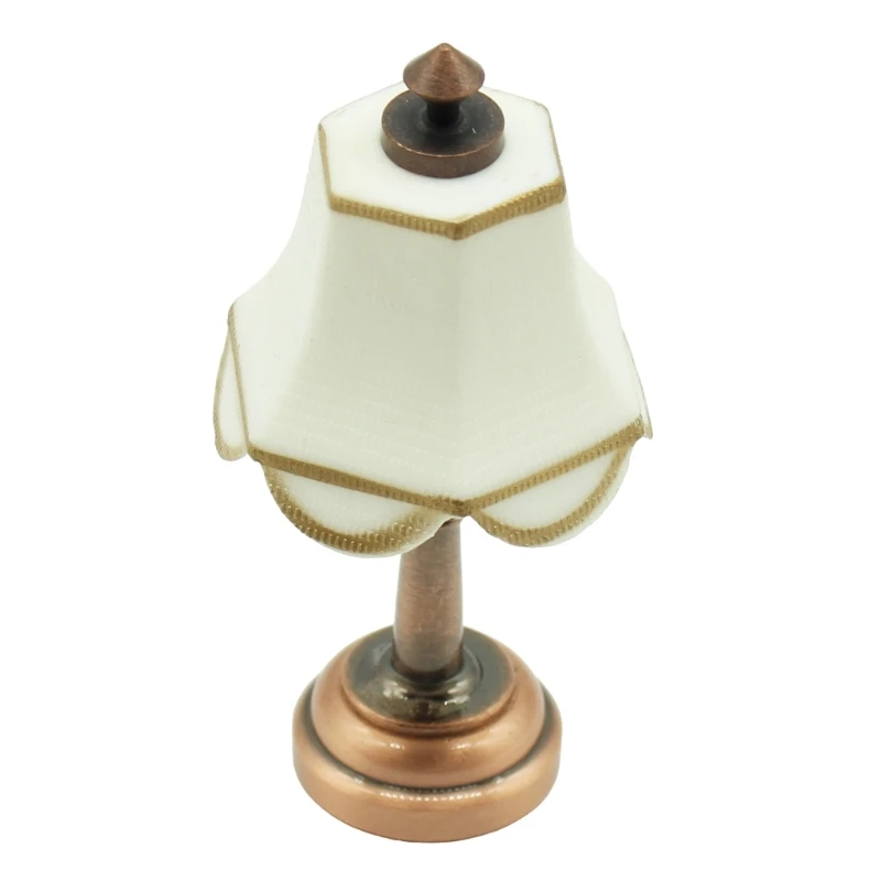 1:12 Scale Dollhouse Mini Table Lamp Modern Furniture Model Miniature Bedside Reading Lamp Toys Doll House Room Light Decor