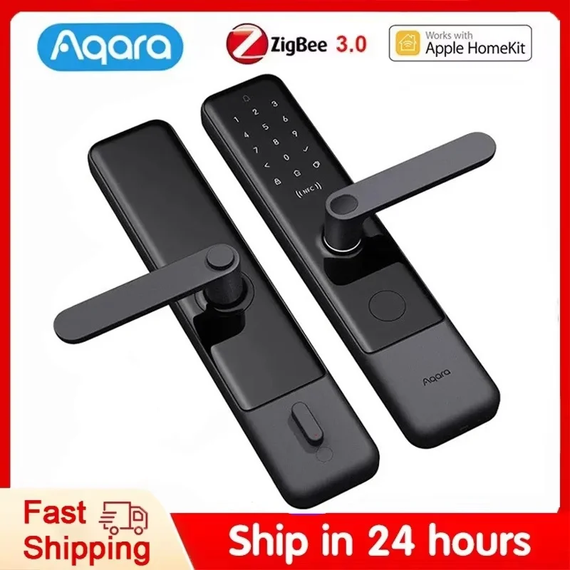 การจัดส่ง DHL Aqara N200 สมาร์ทประตูล็อคลายนิ้วมือประตูล็อครหัสผ่านบลูทูธ NFC ปลดล็อกสมาร์ทล็อคทํางานร่วมกับ HomeKit Mijia 1