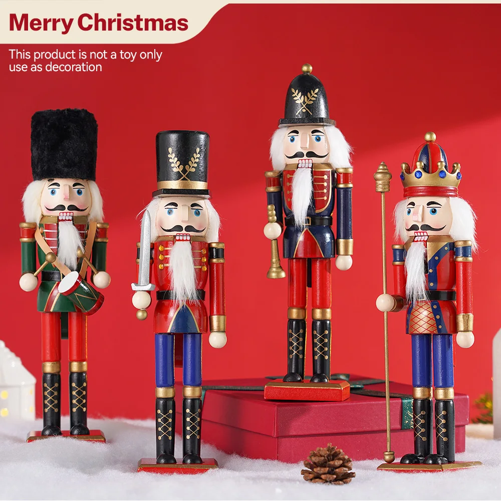 Notenkraker houten figuren - Kerstmis houten notenkraker figuren | Kerst decoratieve notenkraker soldaat figuur decor voor woonkamer muur