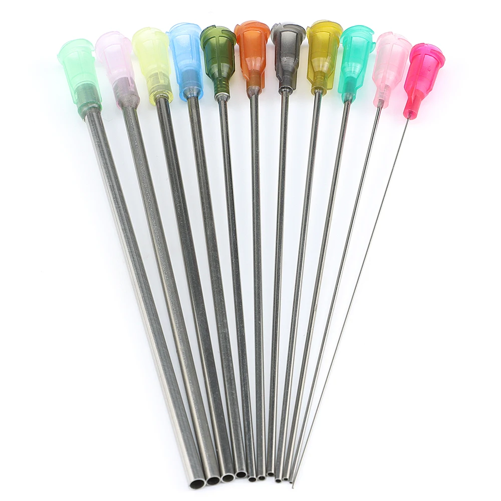 20pcs 100mm 디스펜스 바늘 접착제 바늘 E-액체, 잉크 및 주사기 충전을위한 4 인치 스테인레스 스틸 접착제 바늘