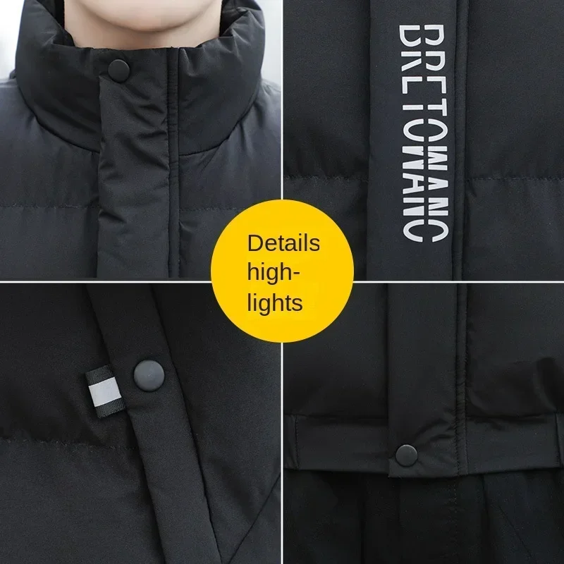 Stand Collar Male Windbreak Cotton Padded short COTTON Jacket Warm Thick Parka autumn Winter Casual Mens Outwear clothing