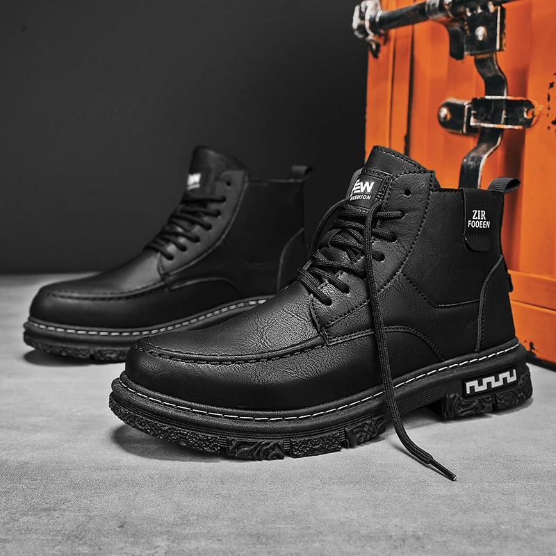 

Мужские модные кожаные ботинки для верховой езды на шнуровке индивидуальная Повседневная прочная фабричная прямая экспортная Классическая обувь