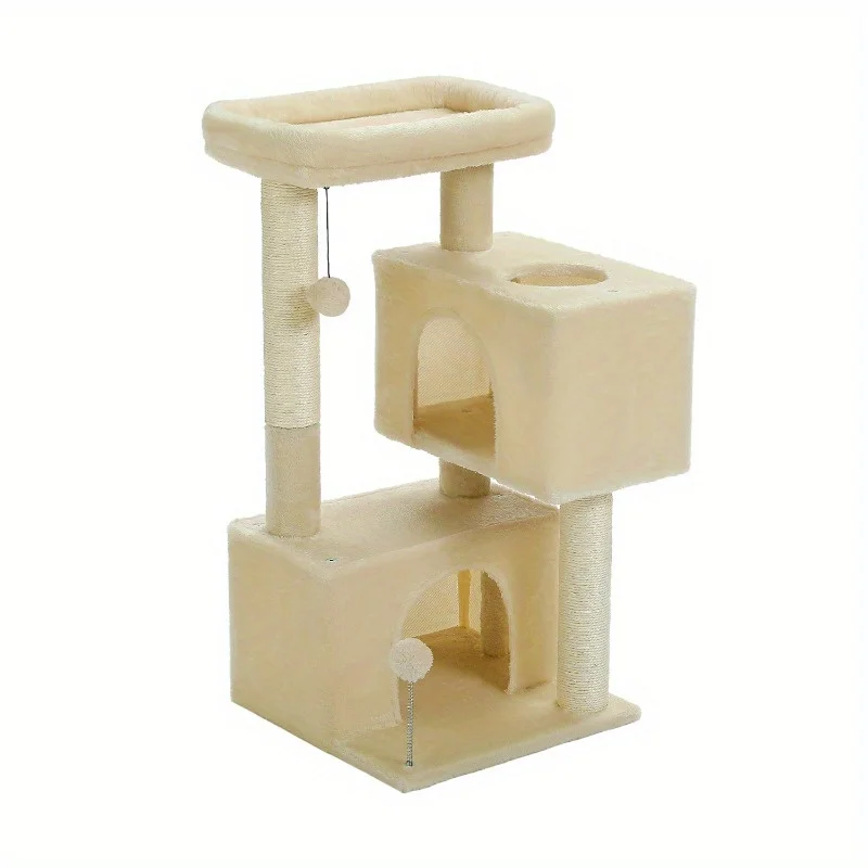 

Cat Tree Cat Tower For Indoor Cats, Cat Condo With Scratching Post, Soft Perch And Dangling Ball, Cat Activity Tr Gatos jugetes