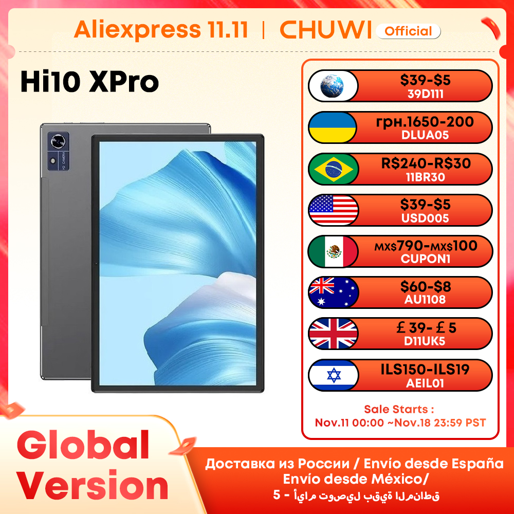 Chuwi Hi10x Pro Unisoc T606 4g Lte 10.1 Inch 800*1280 Ips Screen 4gb Ram 128gb Rom Tablets 2.4g/5g Wifi Android 13 Tablet Pc - Tablets