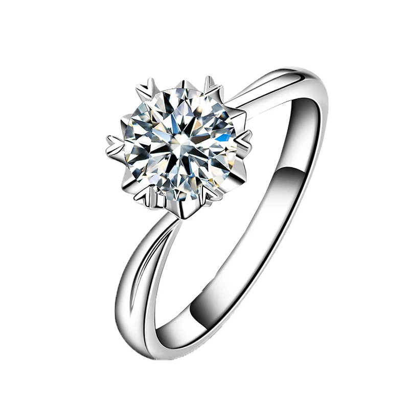 Moissanite 다이아몬드 반지 PT950 백금 반지 1 캐럿 커플 반지 18K 골드 조절 링 크기 인증