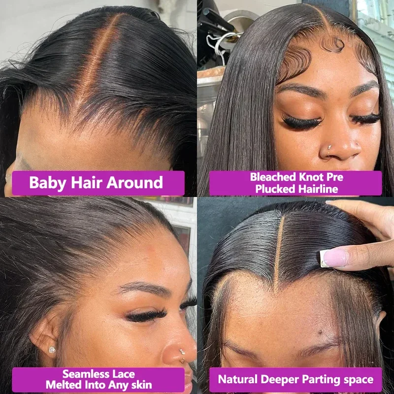 250% High Density Bone Straight Hd Lace 13x6 Front Wig Transparent 13x4 Human Hair Lace Frontal Wig 5x5 30 42 Inch Lace Wig