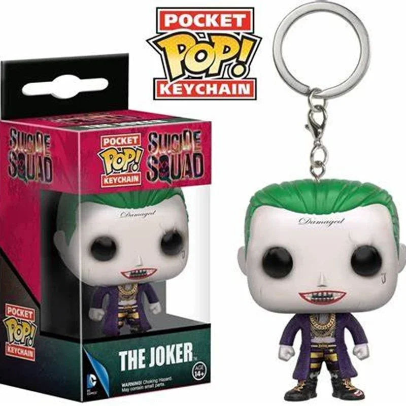 FunkoPop！KEY CHAIN JOKER HARLEYQUINN FUNKO Pocket New Suicide Squad The Joker Harley Quinn Pocket Pop