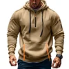 Autumn and Winter New Men's Outdoor Sports Tooling Wind leisure comfortable solid color arm pocket zipper long-sleeved hoodie 3