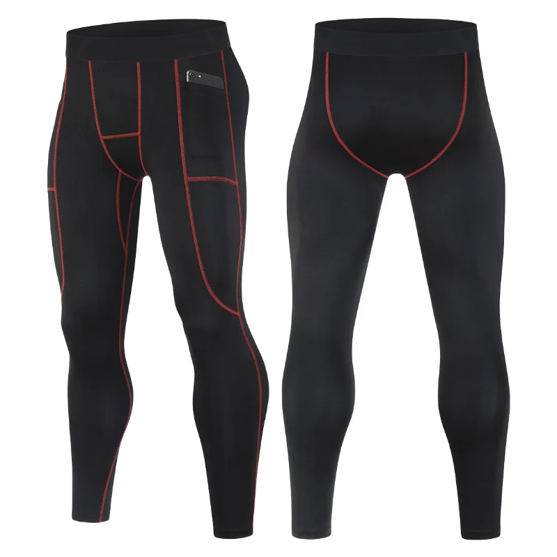 Fitness Pants Men's High Elastic Quick Dry PRO Tight Pants Sweat Training Basketball Sports Base Pants Summer