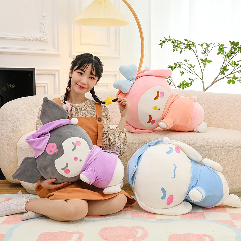 

Sanrio Cartoon Kawaii Kuromi Mymelody Cinnamoroll Pillow Plush Toys Soft Stuff Dolls Cute Cushion Plush Toys Kids Birthday Gifts