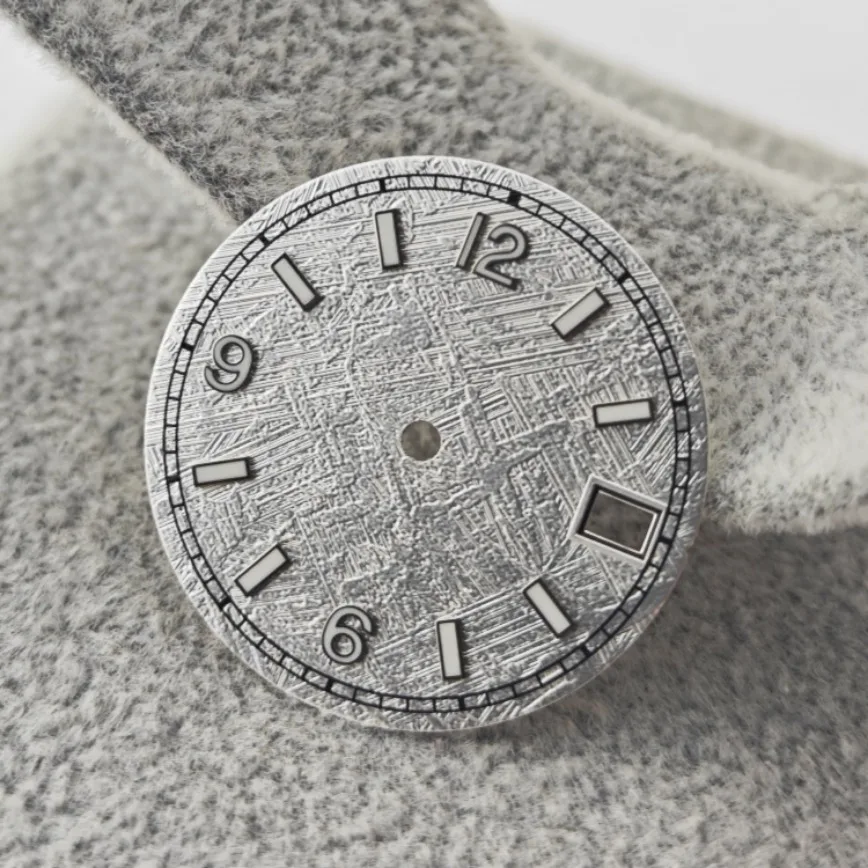 Meteorite Pattern Dial Black White Light Grey Blue Luminous Mechanical Watch Accessories 28.5mm for NH36/NH35 Movement Nh35 Dial