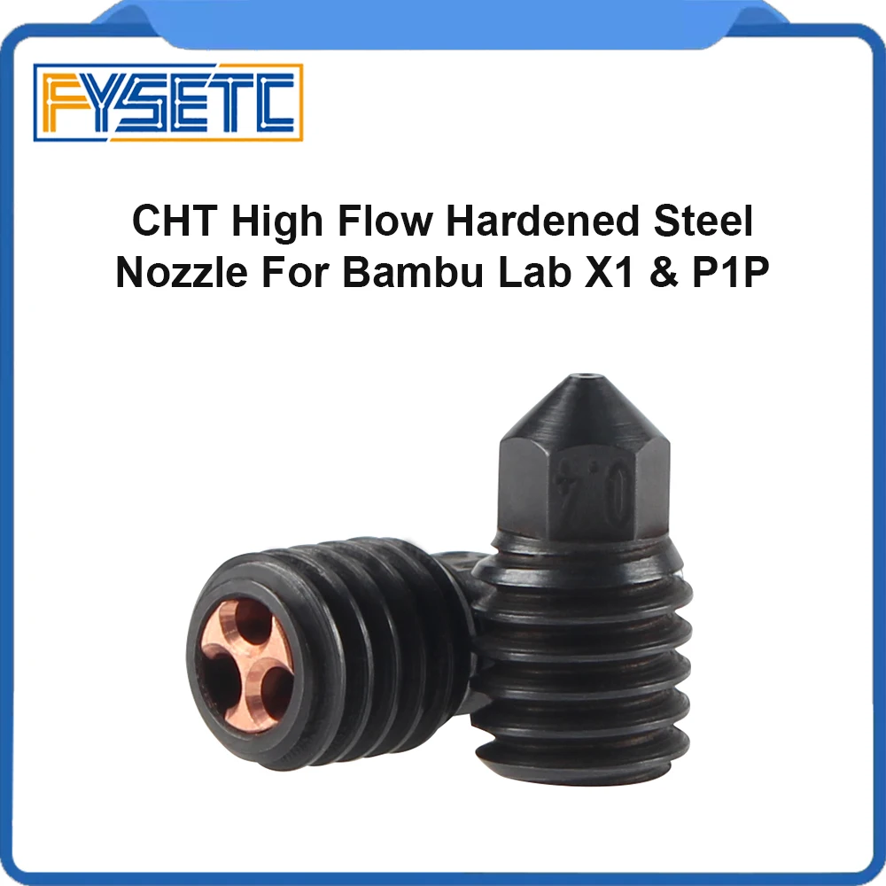 

For Bambu Lab X1/P1P CHT Hardened Steel Nozzle 0.4/0.6mm High Flow Nozzles Upgrade 3d Printer Parts for Bambu Lab Hotend