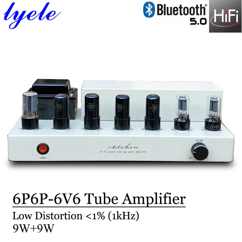 

Lyele Audio 6p6p-6v6 Vacuum Tube Amplifier Hifi Push-pull Amplifier Bluetooth 5.0 High Power 9w*2 High End Audio Amp Handmade
