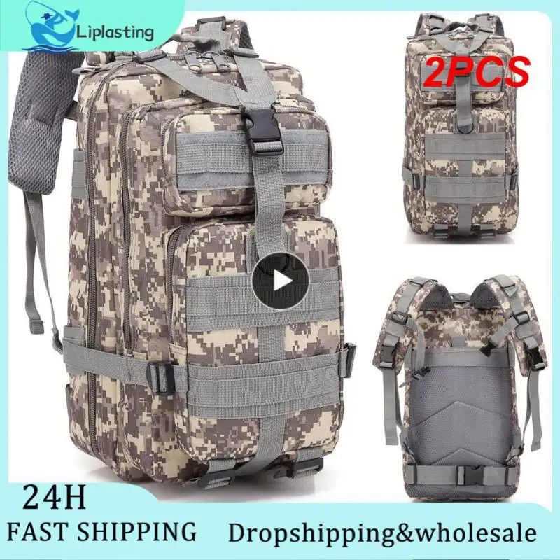 

2PCS Nylon Oxford Backpack Waterproof Trekking Fishing Hunting Bag Outdoor Military Rucksacks for Tactical Sports Camping
