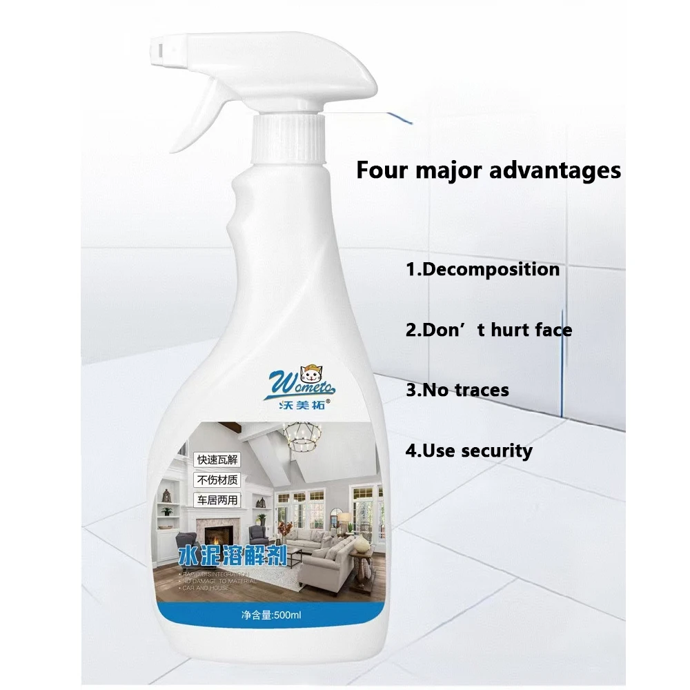 500ML Cement dissolving agent cleaner sediment loosening agent fast dissolving remover and decontamination liquid cement nemesis