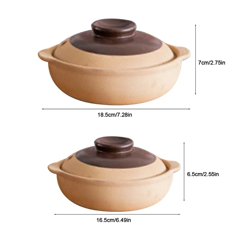 500ML/750ML Casseroles Rice Noodle Porridge Milk Soup Clay Stew Earthenware heat-resistant ceramic stoves electric gas stove images - 6