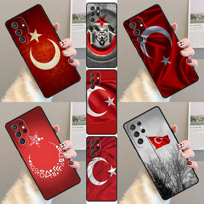 Чехол для телефона I Love с турецким флагом для Samsung Galaxy S23 S21 S20 FE S24 S22 Ultra Note20 S10 S9 S8 Plus, силиконовый чехол