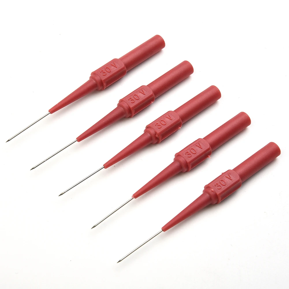 

10pcs/set Insulation Piercing Needle Non Destructive Multimeter Test Probe Measuring Device Red/Black 30V For Banana Plug