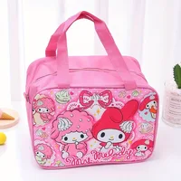 Hello Kitt Sanrio Lunch Storage Bag, Kuromi Cinnamoroll Melody Pattern Portable Handbag,Insulated Reusable Bento Box Storage Bag 6