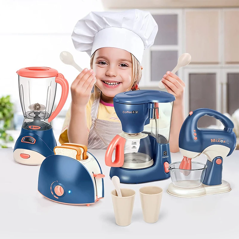 Pretend Play Kitchen Kit Toys Children's Simulation Home Appliances Pretend House Play Juicer Mixer Electric Appliances Kids Toy 2
