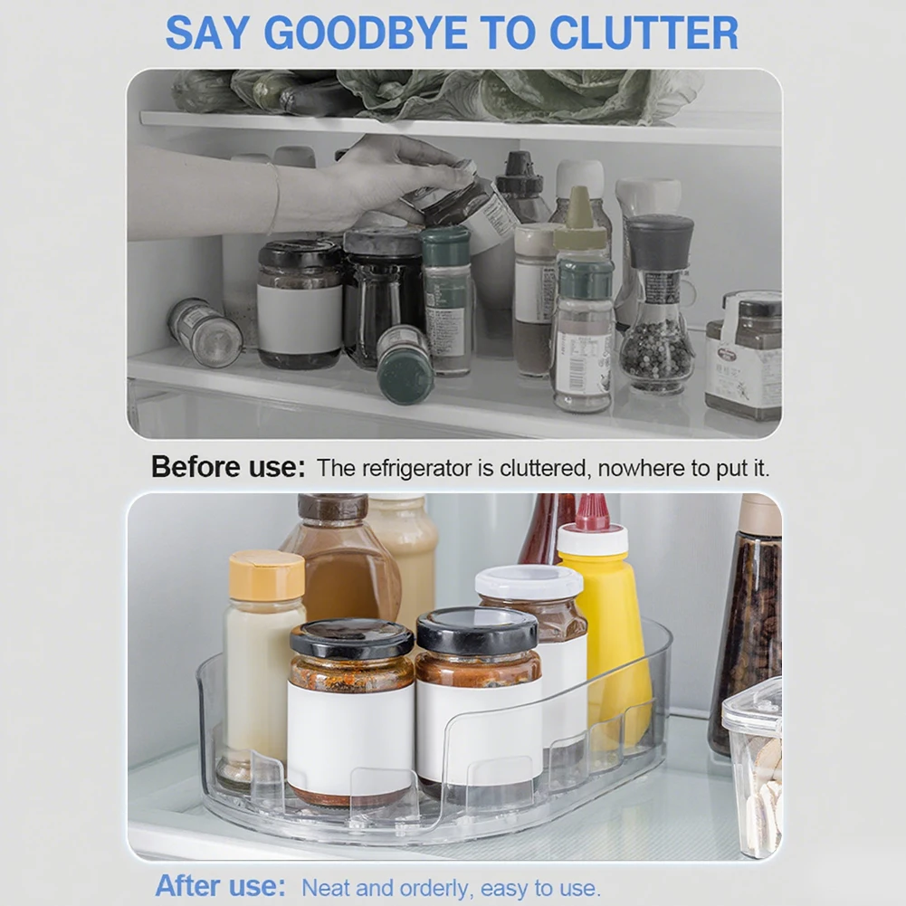 Kitchen Bottle Storage Rack for Bathroom Cabinet Fridge Vanity (Transparent)