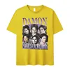 Damon Salvatore Ian Somerhalder TV Series Graphic T Shirts Men's Retro Gothic Fashion Oversized Cotton T-shirt Unisex Streetwear 4