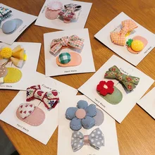 

Sweet Lovely Heart Bow Flower Fringe Hair Clip For Kid Girl Woolen Bowtie Side Clip Headwear Hair Clip Fashion HairAccessories