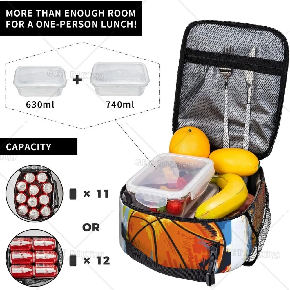  Basketball Lunch Box for Kids Girls Boys, Basketball