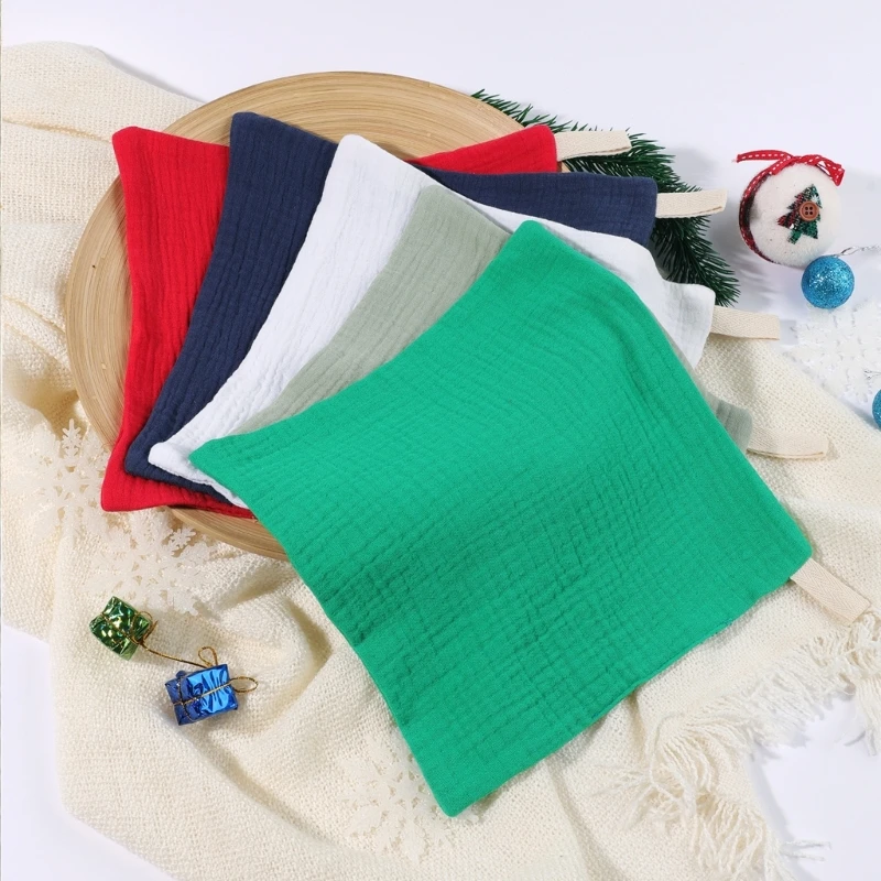 5Pcs Cotton Square Towel for Baby, Gentle Care Newborns Mouth Wipe Cloth Reusable Nursing Bib Infants Burp Cloths