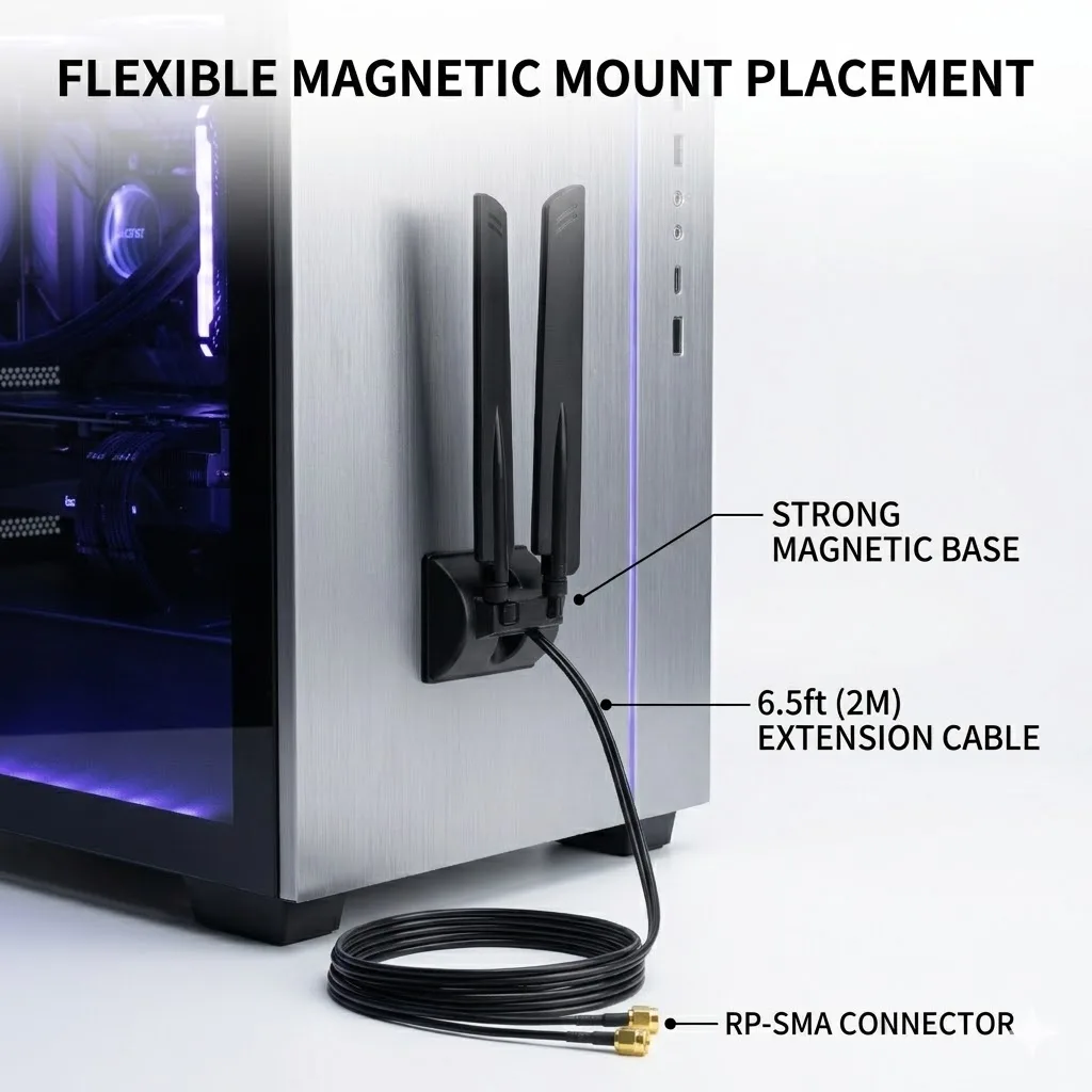 WiFi 6E Tri Band 6GHz 5GHz 2.4GHz Antenna for PC