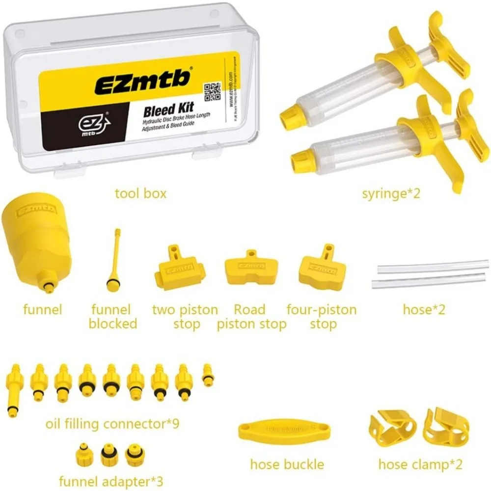 Bicycle Hydraulic Disc Brake Oil Bleed Kit Tools for SHIMANO, SRAM, Avid, MAGURA Series MTB Road Bike Brake Repair Tool Ezmtb 6