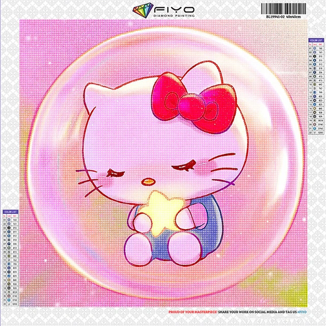 Diamond Painting Hello Kitty Diy 5d  Diodes Light Floodlight - Diamond  Painting New - Aliexpress