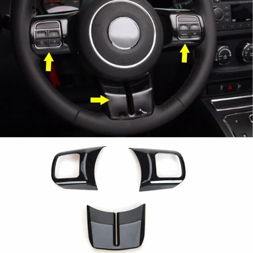 Aro Ajuste Volante Negro Para Jeep Wrangler JK, Patriot 2011-2017 | Aleación, Adhesivo, Fácil Instalación