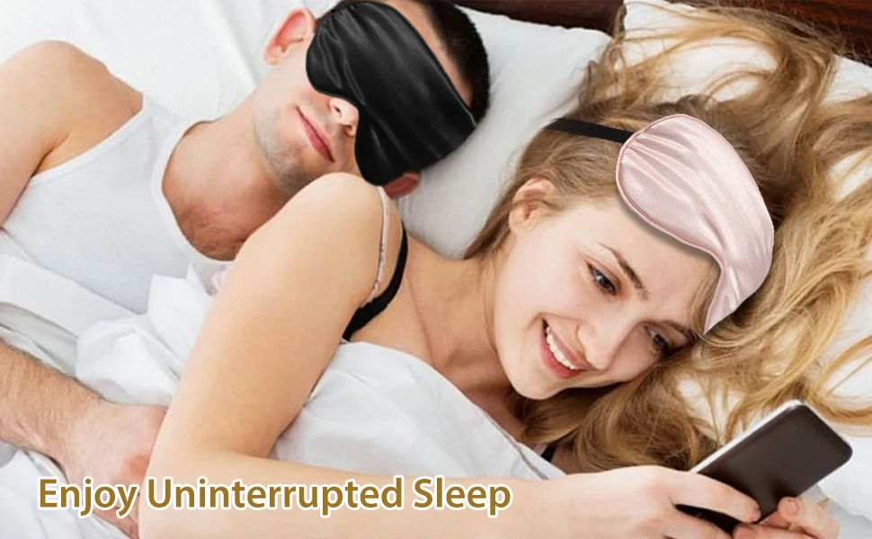 4 Pack Silk Sleep Mask - 100% Blackout, Zero Eye Pressure, Blindfold with Adjustable Strap, Super Soft Travel Eye Covers