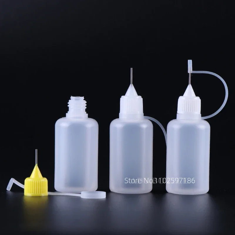 재사용 가능한 바늘 끝 접착제 도포기, 플라스틱 DIY 공예, 빈 증거 캡, 액체 다채로운 리필 도구