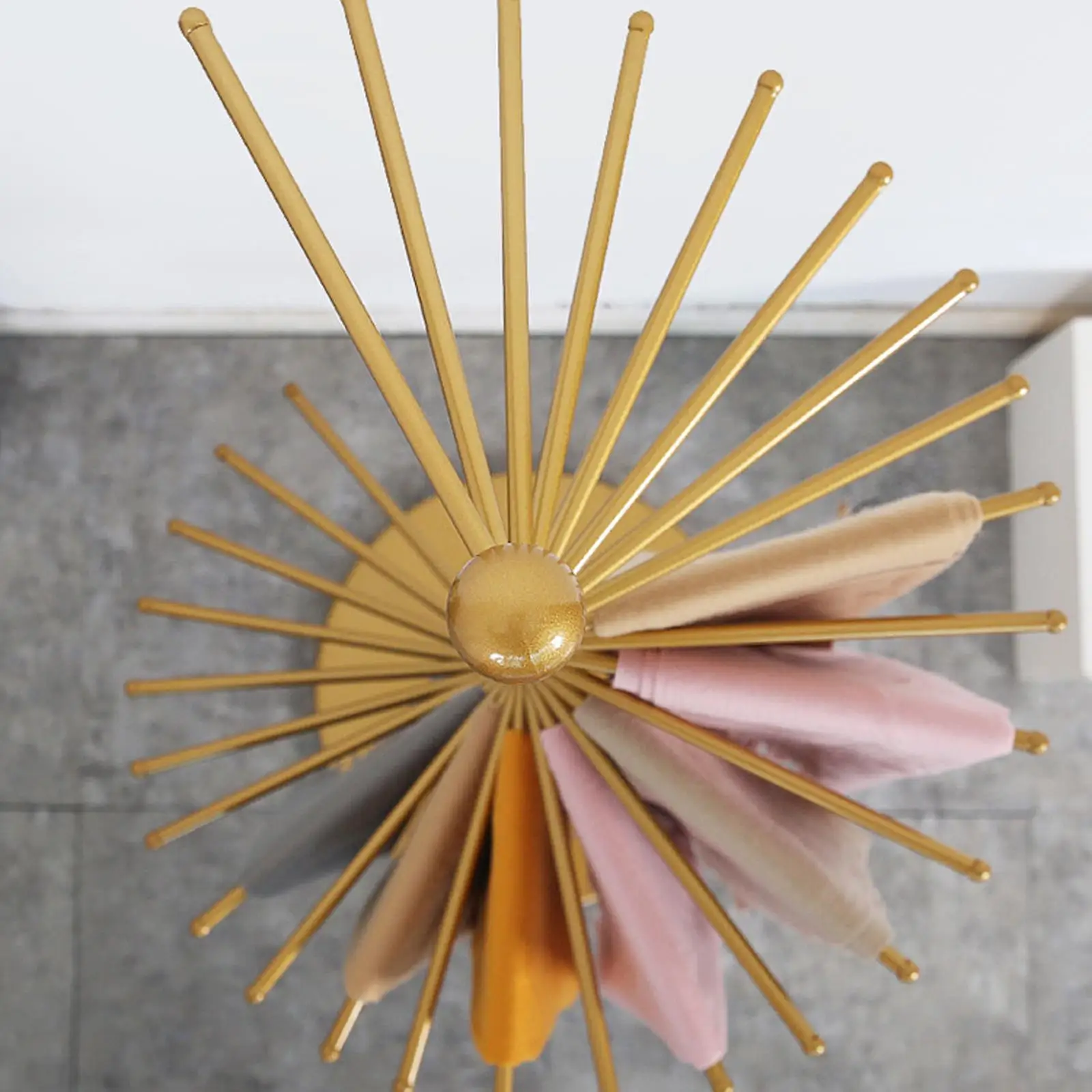 Scarf Display Rack Spiral Scarf Holder with 30 Hanger Rods Iron Ornament Freestanding for Home Suit Pants Belts Ties Towel