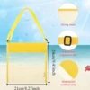 Foldable Mesh Beach Bag with In-Line Wheels - Adjustable Colorful Shell  Tote for Beach , Durable Polyester Makeup Bag with Stro 3