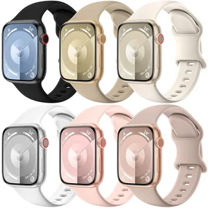 Silicone straps For Apple Watch Band 44mm 45mm 40mm 41mm 42-38mm 45 mm sport bracelet iwatch series 8 7 6 5 4 3 SE 9 Ultra2 49mm
