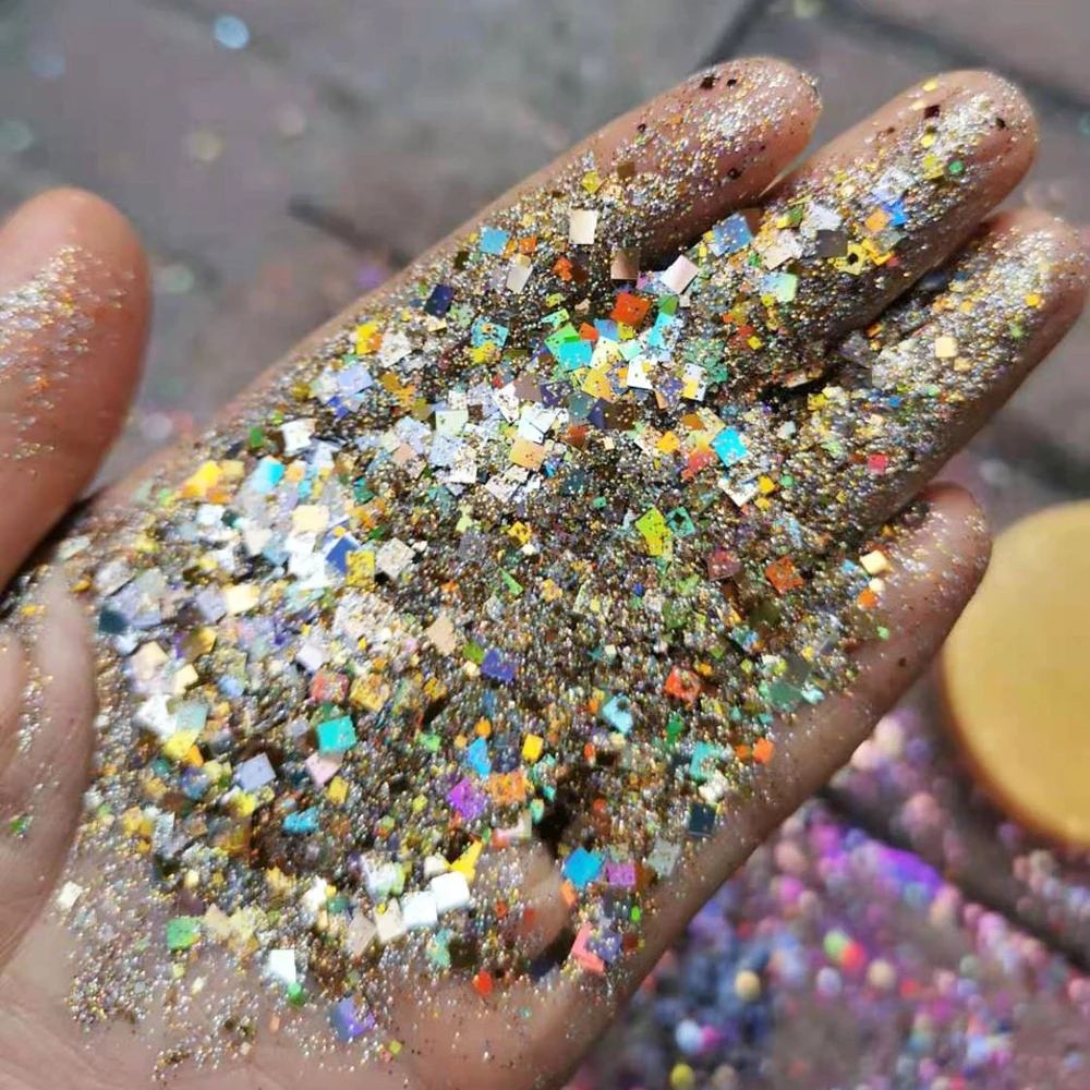 Holographic Glitter Set Shining Sugar Mix Color Shape Nail Glitter Hot Dust Powder For Nail Art Decorations Tools 1